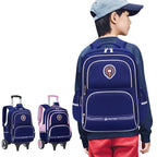 Girls 2-in-1 trolley school bag with detachable wheels and bow-tie design by Bunnie & Minnie