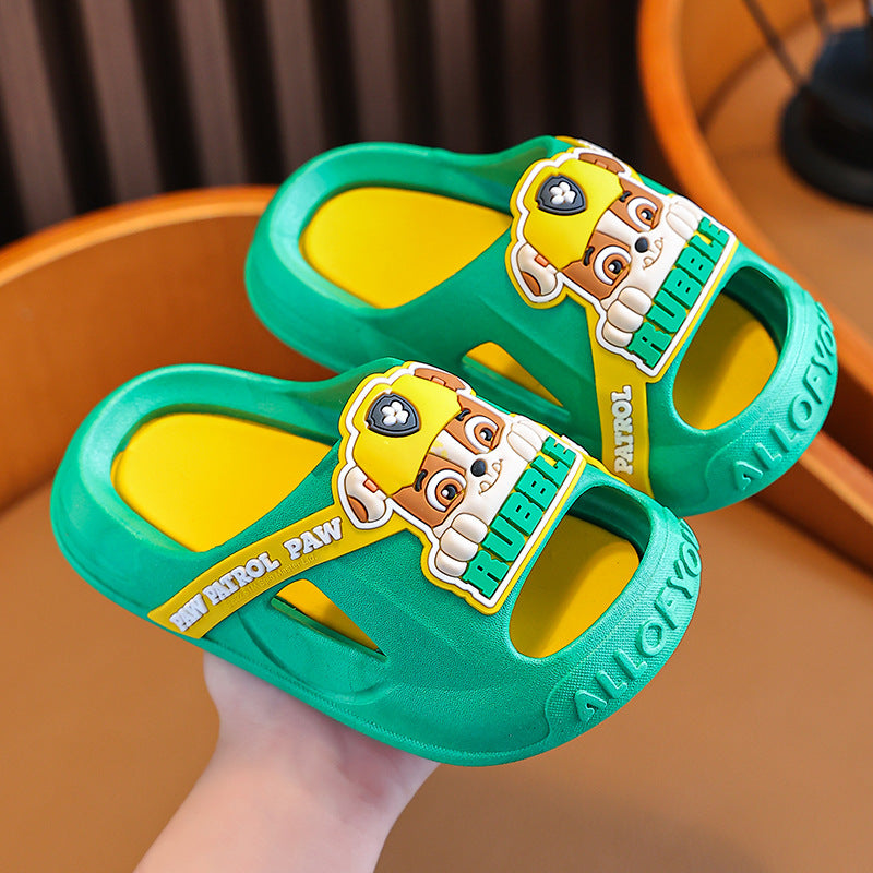 WangWang puppy closed-toe non-slip kids summer slippers by Bunnie & Minnie