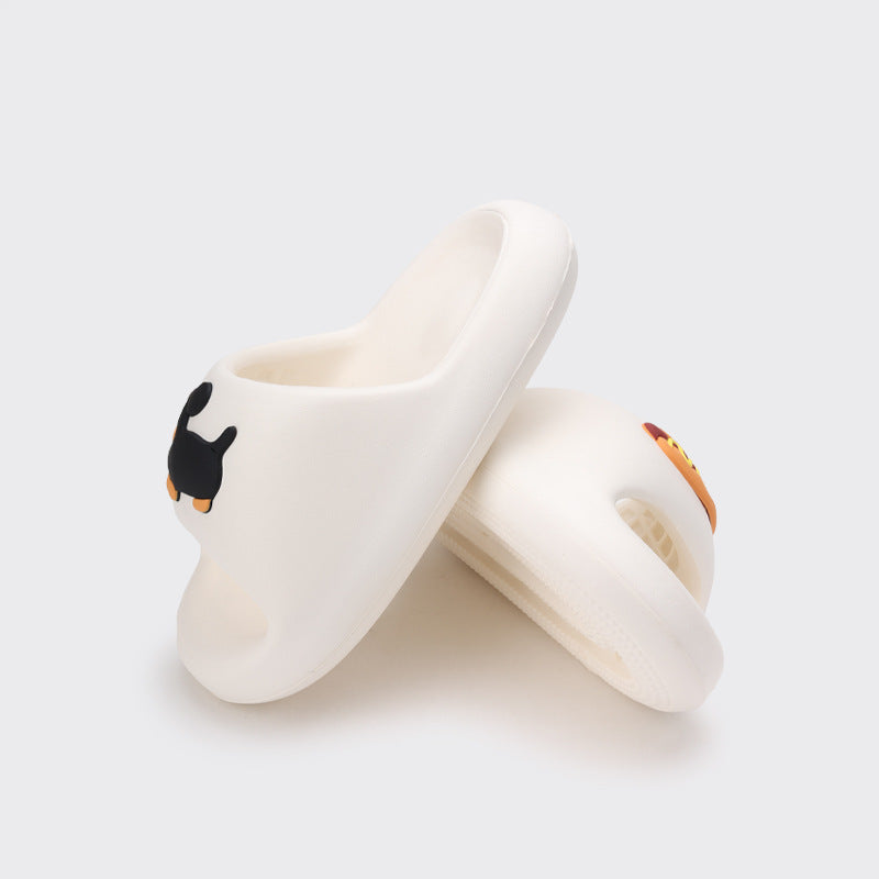 Hot dog novelty print thick sole non-slip EVA home slippers by Bunnie & Minnie