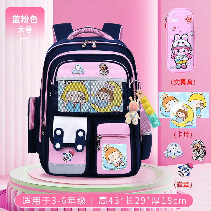 Cute bunny and capybara print lightweight waterproof kids school backpack by Bunnie & Minnie