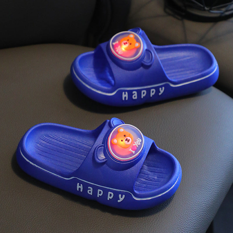 Princess light-up girls slippers with bunny and bear cartoon prints by Bunnie & Minnie