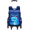 3D cartoon trolley school backpack with removable wheels for primary school kids by Bunnie & Minnie