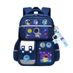 Astronaut space-themed large capacity school backpack for kids by Bunnie & Minnie