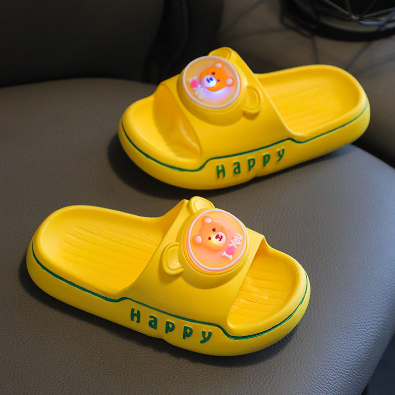 Princess light-up girls slippers with bunny and bear cartoon prints by Bunnie & Minnie