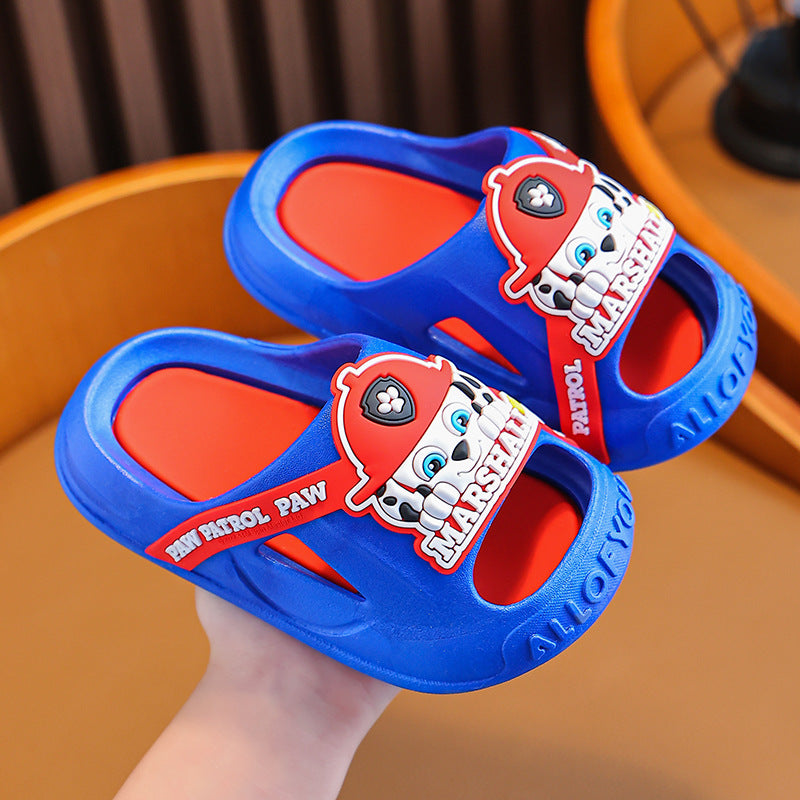WangWang puppy closed-toe non-slip kids summer slippers by Bunnie & Minnie