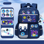 Astronaut space-themed large capacity school backpack for kids by Bunnie & Minnie