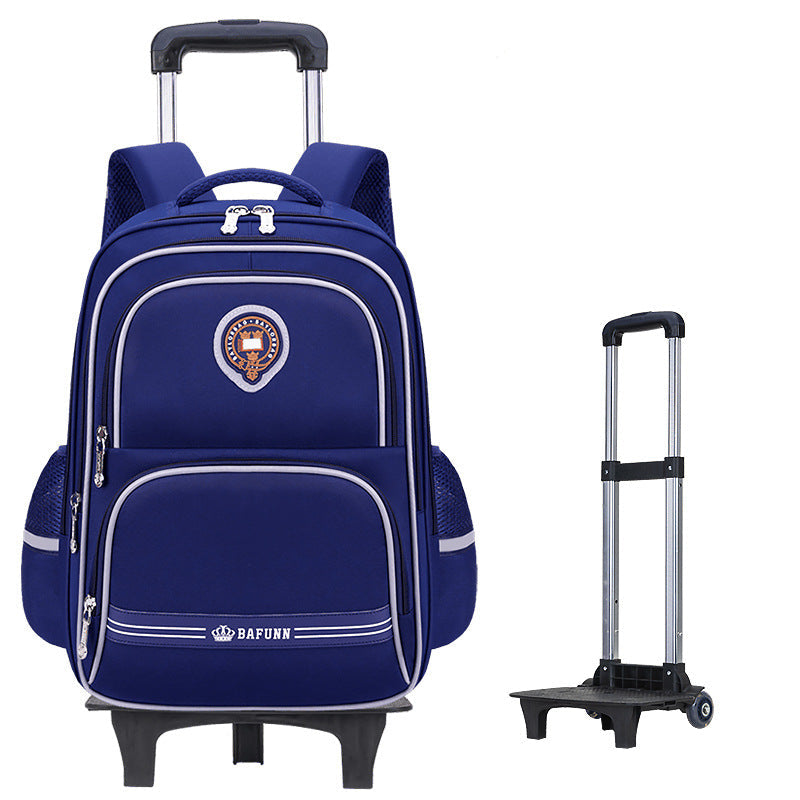 Girls 2-in-1 trolley school bag with detachable wheels and bow-tie design by Bunnie & Minnie