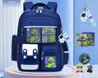 Cute bunny and capybara print lightweight waterproof kids school backpack by Bunnie & Minnie