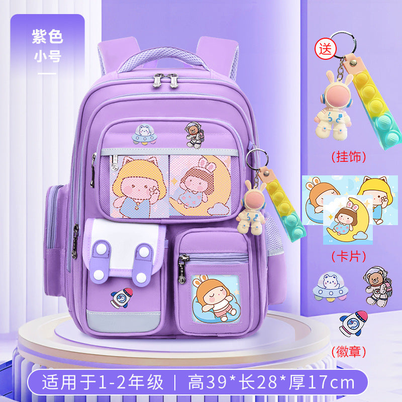 Cute bunny and capybara print lightweight waterproof kids school backpack by Bunnie & Minnie