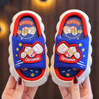 Ultraman themed breathable linen all-season kids slippers for boys by Bunnie & Minnie