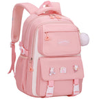 Ergonomic spine-safe school backpack for girls in pink and purple by Bunnie & Minnie