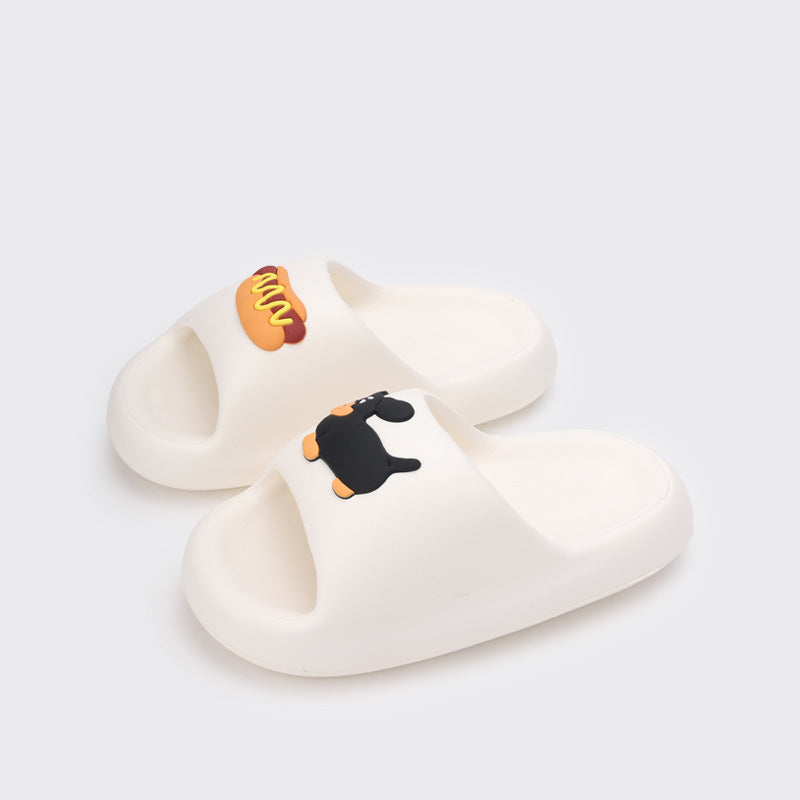 Hot dog novelty print thick sole non-slip EVA home slippers by Bunnie & Minnie