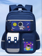 Astronaut space-themed large capacity school backpack for kids by Bunnie & Minnie