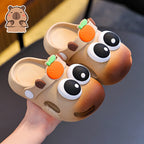Breathable capybara print EVA clogs for kids with non-slip sole by Bunnie & Minnie