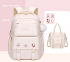 Ergonomic spine-safe school backpack for girls in pink and purple by Bunnie & Minnie