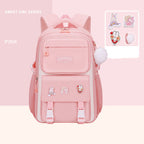 Ergonomic spine-safe school backpack for girls in pink and purple by Bunnie & Minnie