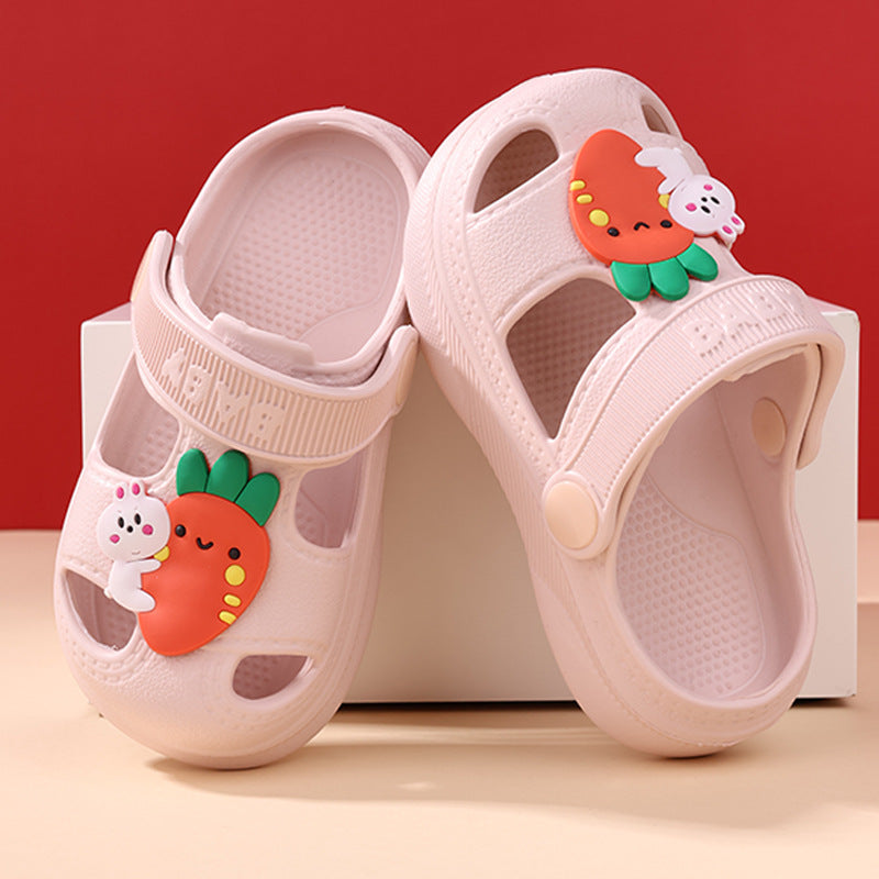 Carrot bunny print ultra-soft EVA baby clogs with non-slip sole by Bunnie & Minnie