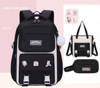 Ergonomic spine-safe school backpack for girls in pink and purple by Bunnie & Minnie