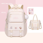 Ergonomic spine-safe school backpack for girls in pink and purple by Bunnie & Minnie