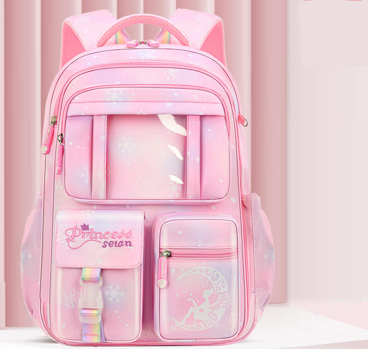 Ultra-lightweight shoulder-protecting large capacity girls school backpack by Bunnie & Minnie