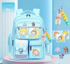Cute bunny and capybara print lightweight waterproof kids school backpack by Bunnie & Minnie