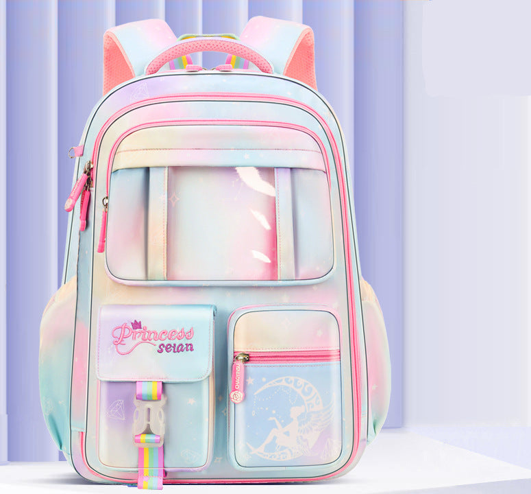 Ultra-lightweight shoulder-protecting large capacity girls school backpack by Bunnie & Minnie