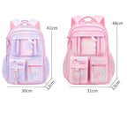Ultra-lightweight shoulder-protecting large capacity girls school backpack by Bunnie & Minnie