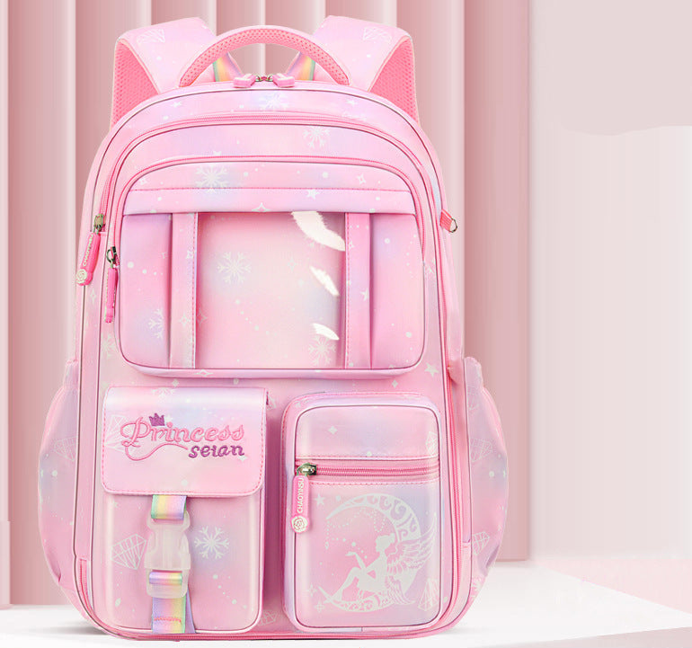 Ultra-lightweight shoulder-protecting large capacity girls school backpack by Bunnie & Minnie