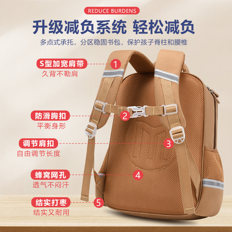 Astronaut space-themed large capacity school backpack for kids by Bunnie & Minnie