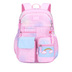 Gradient rainbow large capacity school backpack for girls with side opening by Bunnie & Minnie