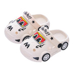 Light-up car print non-slip kids summer slippers with LED sole by Bunnie & Minnie