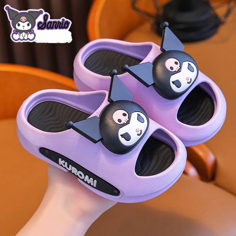 Sanrio character kids slippers including Hello Kitty and Kuromi by Bunnie & Minnie