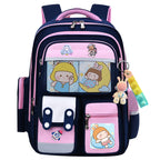 Cute bunny and capybara print lightweight waterproof kids school backpack by Bunnie & Minnie