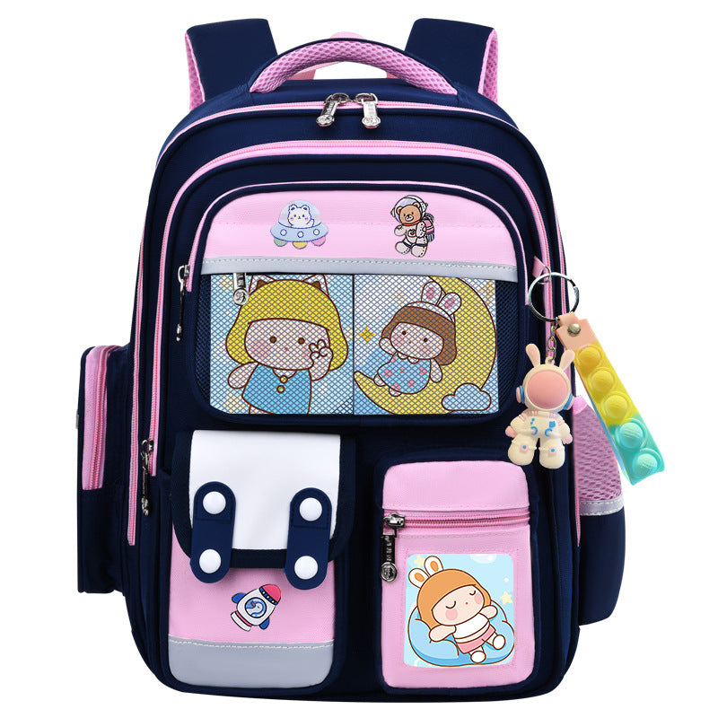 Cute bunny and capybara print lightweight waterproof kids school backpack by Bunnie & Minnie