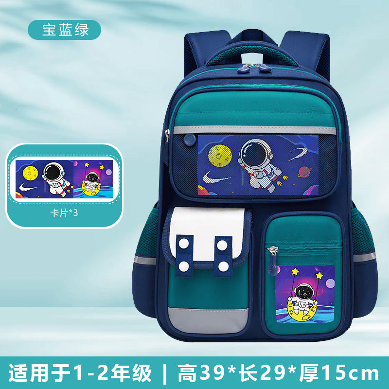 Astronaut space-themed large capacity school backpack for kids by Bunnie & Minnie
