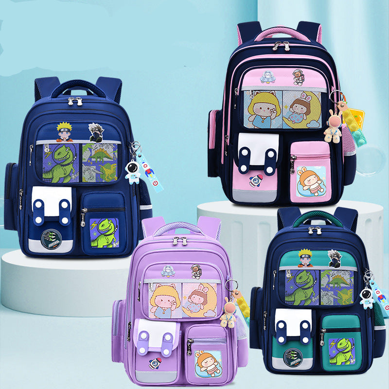 Cute bunny and capybara print lightweight waterproof kids school backpack by Bunnie & Minnie