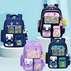 Cute bunny and capybara print lightweight waterproof kids school backpack by Bunnie & Minnie