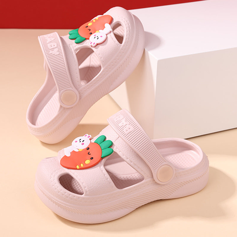 Carrot bunny print ultra-soft EVA baby clogs with non-slip sole by Bunnie & Minnie
