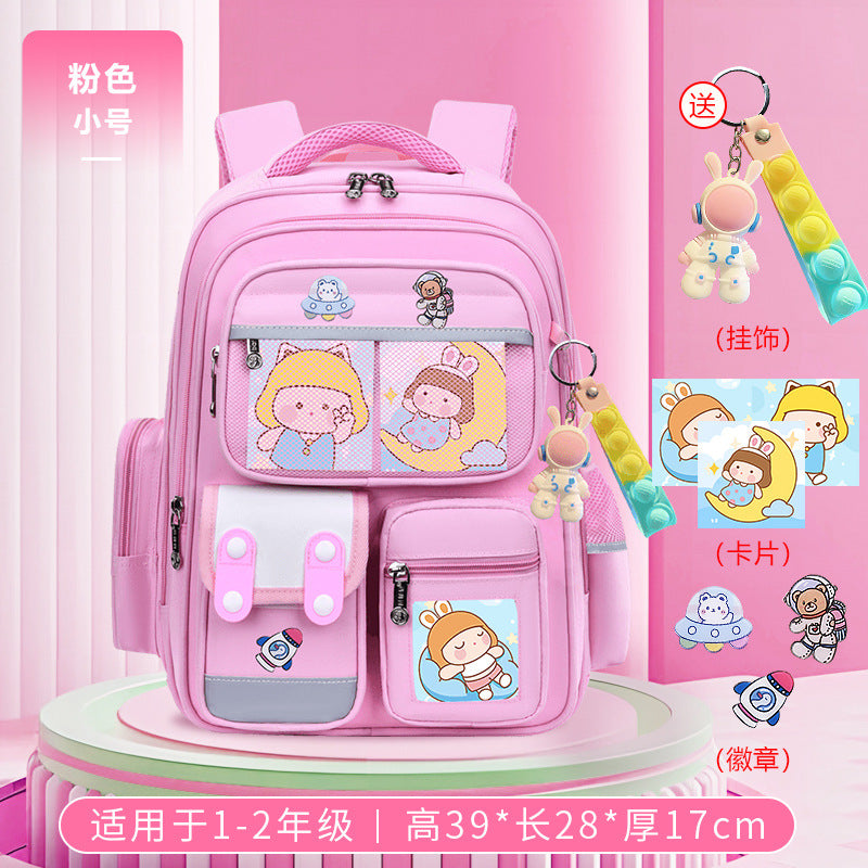 Cute bunny and capybara print lightweight waterproof kids school backpack by Bunnie & Minnie