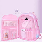 Gradient rainbow large capacity school backpack for girls with side opening by Bunnie & Minnie