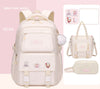 Beige - Small (Grades 1-4) + Pencil Case + Tuition Bag