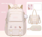 Ergonomic spine-safe school backpack for girls in pink and purple by Bunnie & Minnie