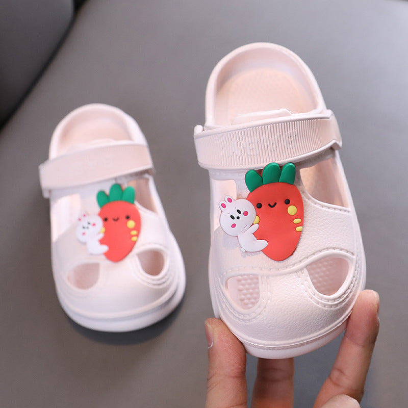 Carrot bunny print ultra-soft EVA baby clogs with non-slip sole by Bunnie & Minnie