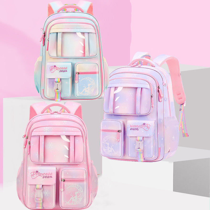 Ultra-lightweight shoulder-protecting large capacity girls school backpack by Bunnie & Minnie