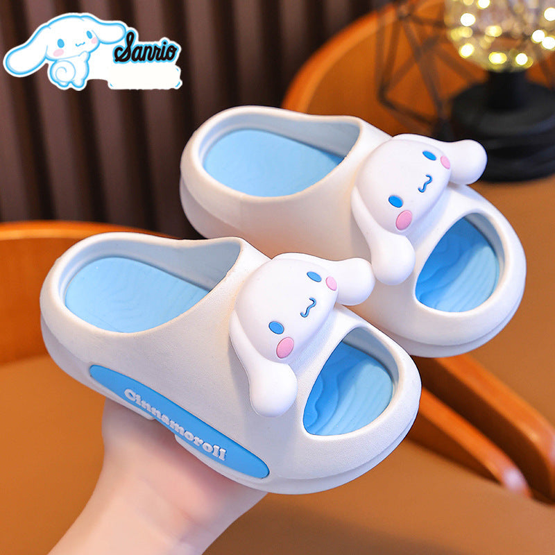 Sanrio character kids slippers including Hello Kitty and Kuromi by Bunnie & Minnie