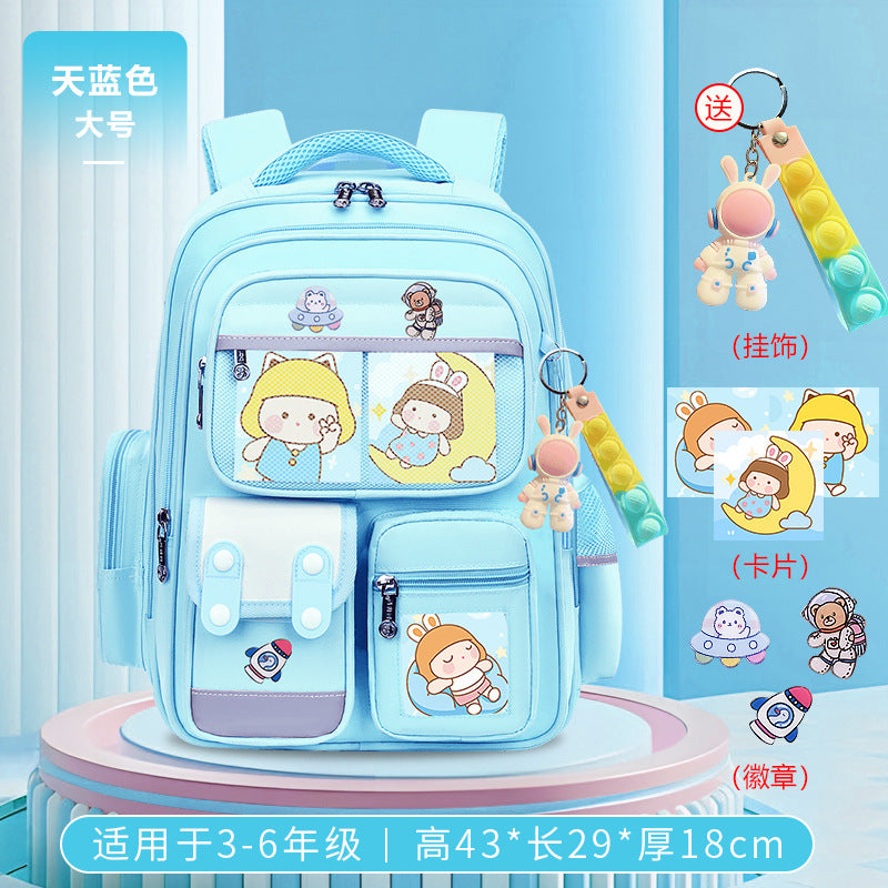 Cute bunny and capybara print lightweight waterproof kids school backpack by Bunnie & Minnie