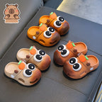 Breathable capybara print EVA clogs for kids with non-slip sole by Bunnie & Minnie