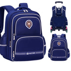 Girls 2-in-1 trolley school bag with detachable wheels and bow-tie design by Bunnie & Minnie