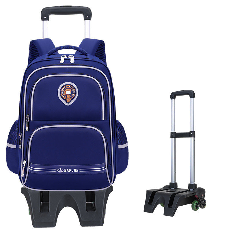 Girls 2-in-1 trolley school bag with detachable wheels and bow-tie design by Bunnie & Minnie