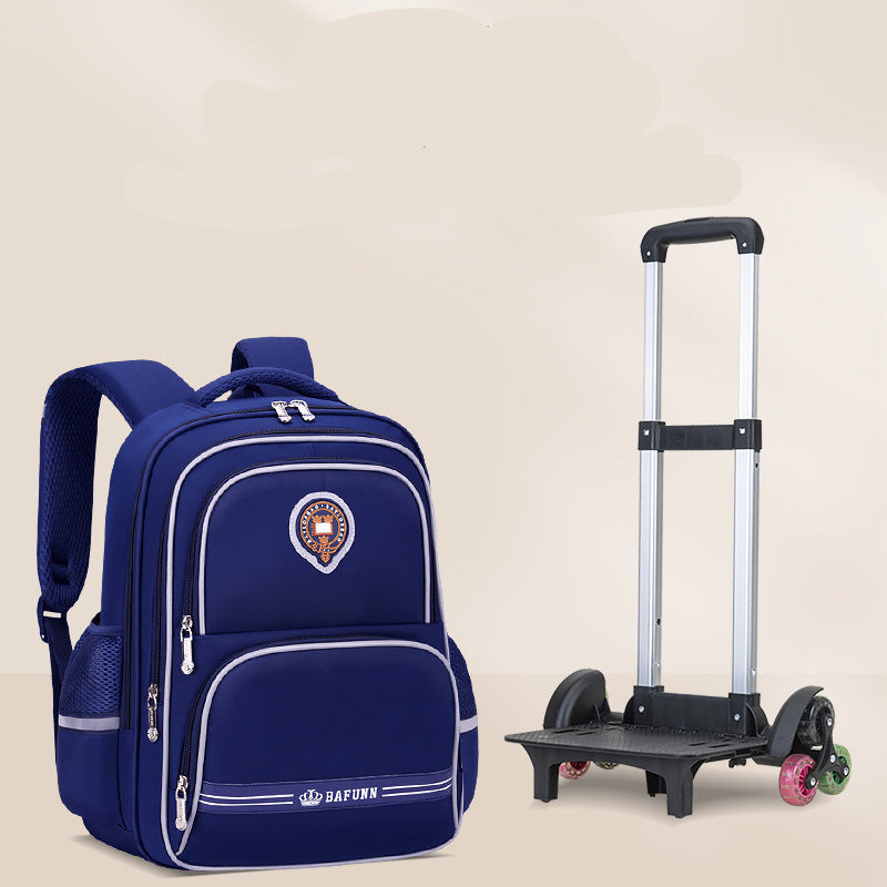 Girls 2-in-1 trolley school bag with detachable wheels and bow-tie design by Bunnie & Minnie